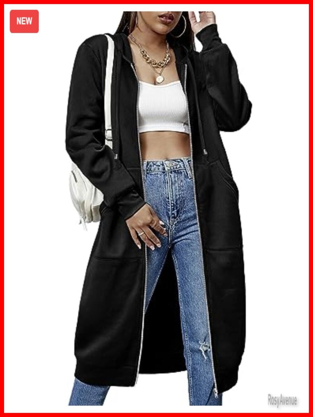 Womens Fleece Zip Up Hoodie Tunic Sweatshirt Knee Length Casual